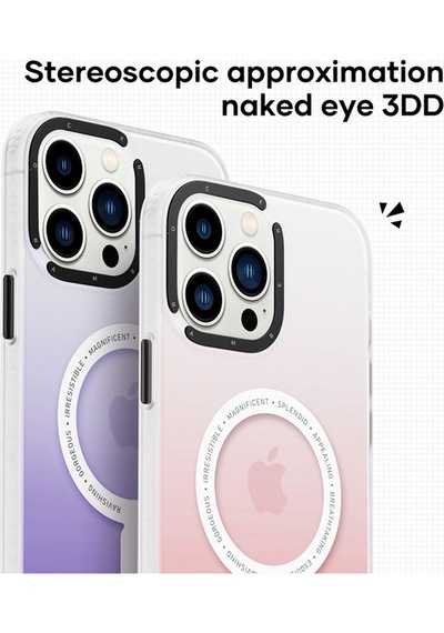 Rock Apple Uyumlu iPhone 14 Plus Amber Serisi Magsafe Kılıf Pembe Pembe