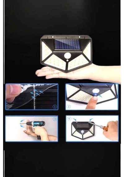 Mey İthalat Güneş Enerjili Bahçe Aydınlatma Lambası Solar 100 Led Lamba 97532621