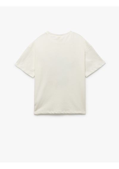 Koton Ekru Kız Çocuk T-shirt 5skg10437ak Ekru
