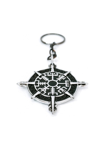 Pusula Tasarımlı Vegvisir Viking Temalı Gümüş Renk Metal Anahtarlık - İskandinav Mitolojisi Şans Tıl Çok Renkli Pusula Tasarımlı Vegvisir Viking Temalı Gümüş Renk Metal Anahtarlık - İskandinav Mitolojisi Şans Tıl Çok Renkli