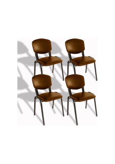 Bekleme Sandalyesi Form 4 Adet - Kahve Çok Renkli