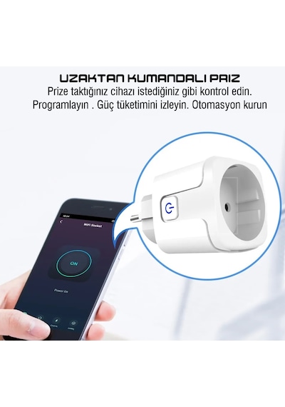 Tuya Destekli Akıllı Priz 20 Amper Elektrik Tüketim İzleme Ve Kon