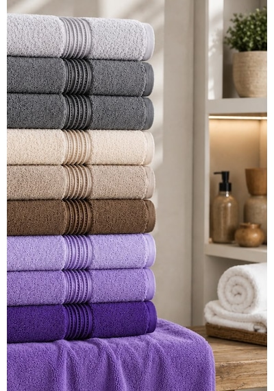 Alia Soft 50x90 Cm 10'lu El Ve Yüz Havlu Set Çok Renkli