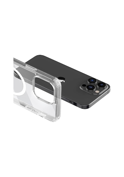 Apple Uyumlu iPhone 15 Pro Max Kılıf Magsafe Özellikli Şeffaf Silikon Kapak Şeffaf