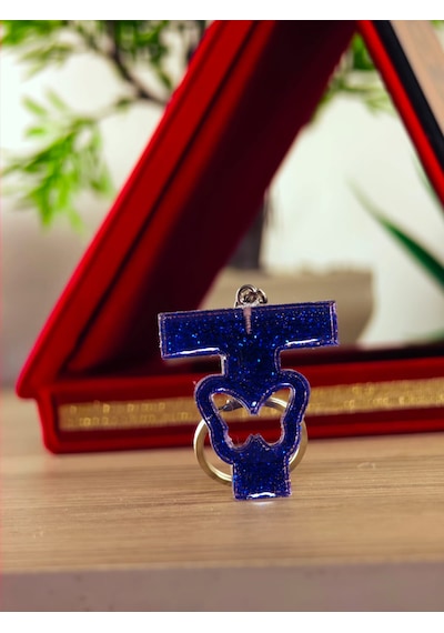 Harfli Anahtarlık Kişiye Özel Yapım Kelebek Desenli Anahtarlık El Yapımı Epoksi Hediyelik Ürün Harf Anahtarlık Altın - Gümüş