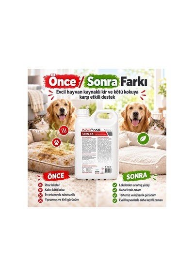 Urın-ex 5 Kg Profesyonel Leke Sökücü Ve Koku Giderici Kedi Köpek İdrar Lekesi Ve Kokusu Halı Koltuk Yatak