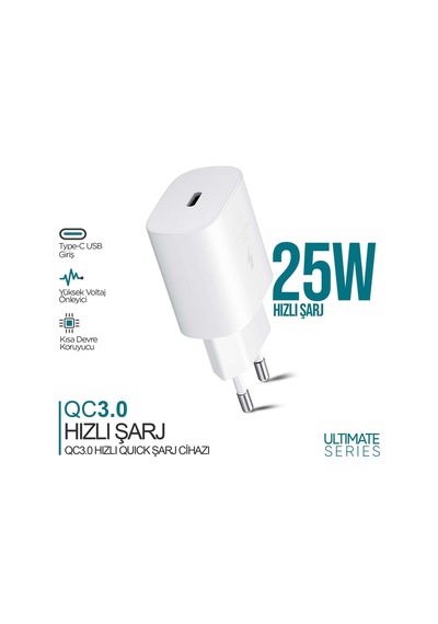 Phixi Ultimate Upd4125 25w Pd Girişli Hızlı Şarj Adaptörü