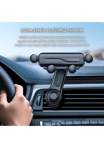 Polham Kancalı Düşmez Titremez Ayarlanabilir Stabil Telefon Tutucu, Havalandırma Girişli Tutucu