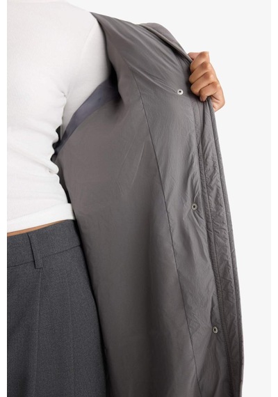 Defacto Su Geçirmez Regular Fit Kapüşonlu Fermuarlı Parka F2965ax25wngr490 Gri-gr490
