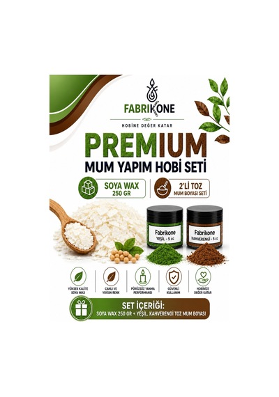 Premium Mum Yapım Hobi Seti - Soya Wax 250 Gr - 2'li Toz Mum Boyası Seti - Yeşil, Kahverengi Bkfabsw2502ykh Karışık