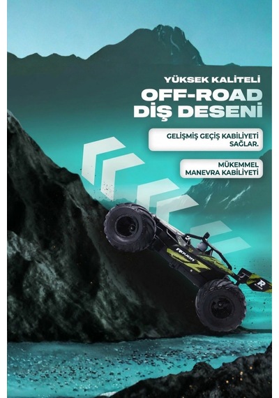 Uzaktan Kumandalı Şarjlı Amfibi Off-road Oyuncak Araba Büyük Boy 38 Cm Suda Ve Karada Giden Yeşil