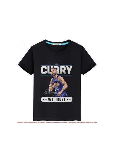 Magors Stil-x Stephen Curry Baskılı Bisiklet Yaka Genç Ve Çocuk Tshırt Siyah
