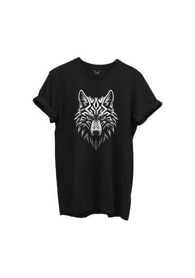 Kurt Ve Türk Özel Koleksiyon Serisi-7 Tasarım Baskılı %100 Pamuk T-shirt Siyah