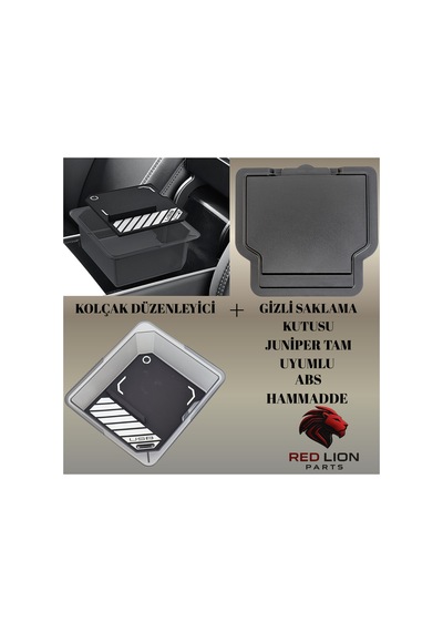 Red Lion Parts Tesla Modely Juniper Kolçak Düzenleyici+gizli Saklama Kutusu Set 2parça