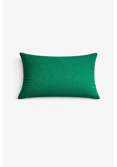 Kadife Dokulu Koyu Yeşil Renk Kırlent Yastık Kılıfı 2 Adet 50 X 30 Cm