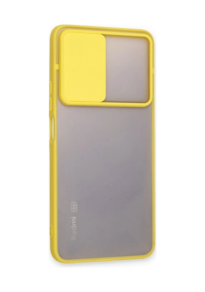 Newface - 775 - Xiaomi Redmi Note 11 Pro Plus 5g Kılıf Palm Buzlu Kamera Sürgülü Silikon - Csmo-tex - - Sarı