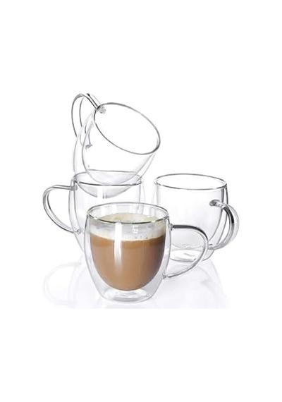 Arvale 4 Adet 250 Ml Çift Cidarlı Kahve Kupası Bardak Çok Renkli