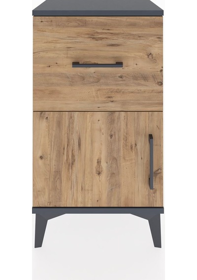 Arges Komodin 3 Raflı Tek Kapaklı 44x30x80 Antrasit-çam Antrasit