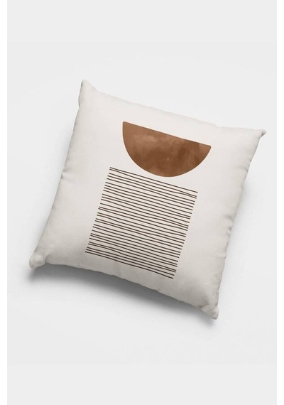 Kahve Geometrik Çift Taraflı 4'lü Set Kırlent Kılıfı 4kr047n11 Kahverengi