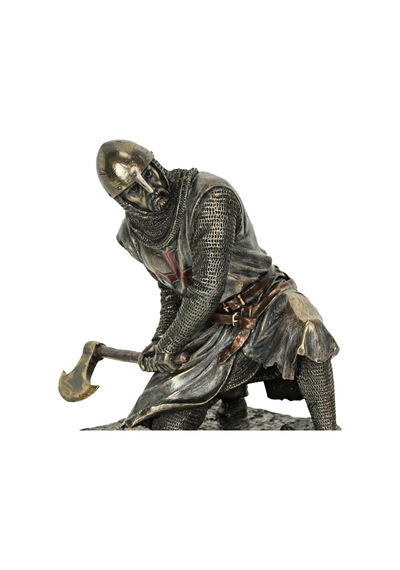Veronese Design 7 "tapınak Diz Çökmüş Savaş Balta Duruşu Soğuk Döküm Reçine Antik Bronz Kaplama Heykel Genel