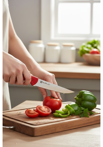 Sürlaz 5 Parça Mutfak Bıçak Seti Red Series -