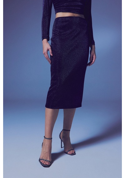 Sateen Parlak Kalem Etek - Lacivert-135650 Lacivert