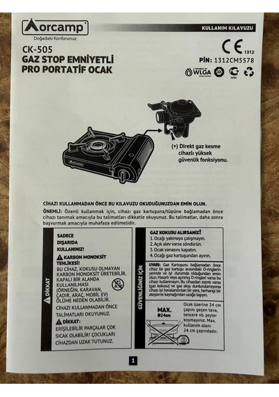 Tekli Mini Portatif Ocak Gaz Stop Emniyetli Pro Seramik/mavi Çanta Hediyeli Diğer