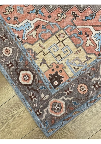 Çam Halı Anatolia 32-037 Etnik Eskitme Desenli Dokuma Tabanlı Yıkanabilir Şönil Salon Ve Oda Halısı Multi 19