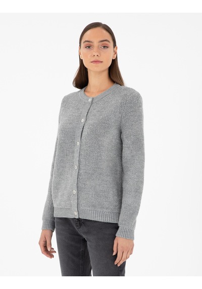 Pierre Cardin Kadın Gri Melanj Hırka Triko 50290546-vr086 Gri Melanj