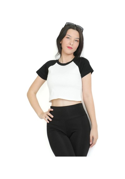Tarzsokak Crop Yaka Patlı Reglan Kol Beyaz