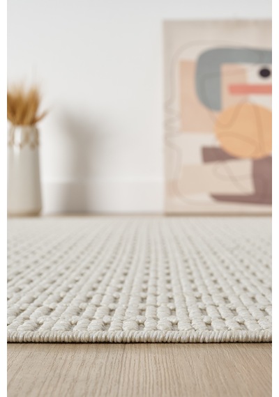 Mariesse Home Lara İskandinav Dokuma Bukleli Modern Salon Halısı Mutfak Halısı Koridor Halısı Yolluk 621-krem