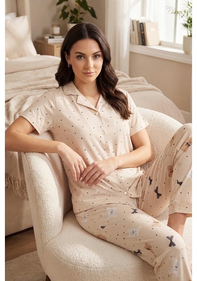Lela Bayan Pijama Takımı 65770110 Bej