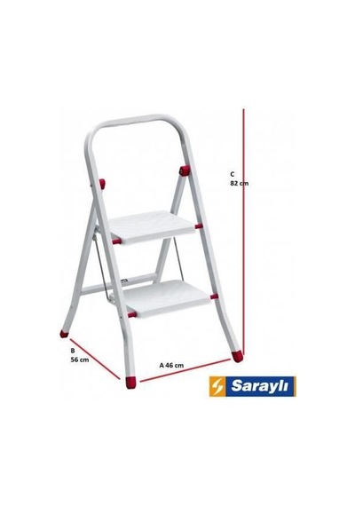 Saraylı Pratik Metal Merdiven Beyaz 2 Basamaklı Diğer