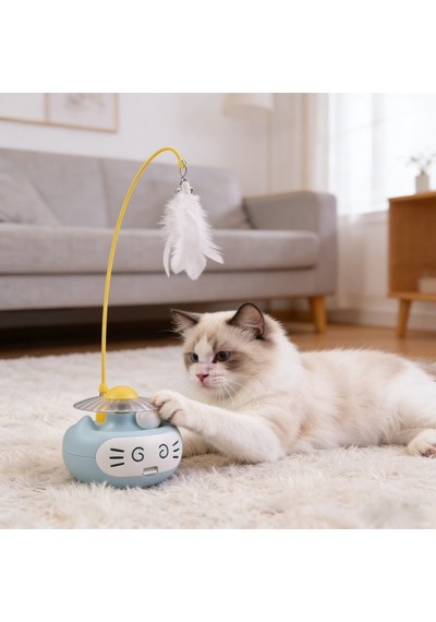 Özel Üretim Işıklı Hacı Yatmaz Kedi Oyuncağı - Zilli Sesli - Kedi Naneli Enerji Atma Renkli Eğlence