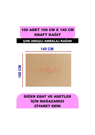 100 Adet 100cm X 140cm 100 Gr. Kraft Ambalaj Kağıdı, Çeyiz Ev Eşyası Hediye Ürün Paketleme, Çocuk Etkinlikleri