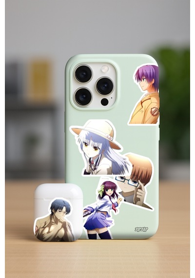 Angel Beats Anime Sticker Paketi 20 Adet Çok Renkli