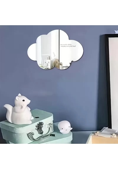 30x20 Cm Bulut Formlu Kırılmaz Pleksi Duvar Aynası - Çocuk Odası Güvenli Ayna Belirtilmemiş