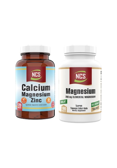 Ncs Magnezyum Elementleri 180 Tablet Kalsiyum Magnezyum Çinko Vit