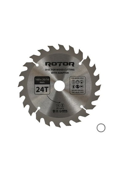 Ahşap Kesme Diski Rotor 160 20/16 Adaptörlü 24t