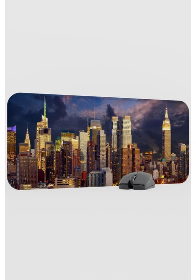 New York Amerika V5 70x30 Xl Gaming Kauçuk Kaymaz Taban Mouse Pad Fare Altlığı