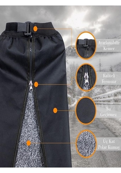 Sürücü Pantolonu Scooter Dizliği Sıvı Rüzgar Geçirmez Isı Yalıtımlı Motorcu Pantolonu
