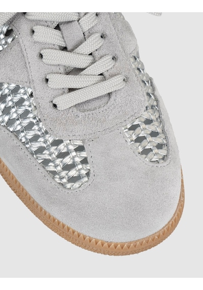 Gri Süet Deri Kadın Mule Sneaker