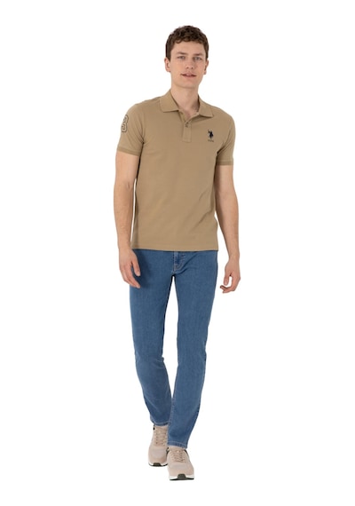 U.S. Polo Assn. Erkek Slim Fit Polo Yaka Basic Tişört Haki