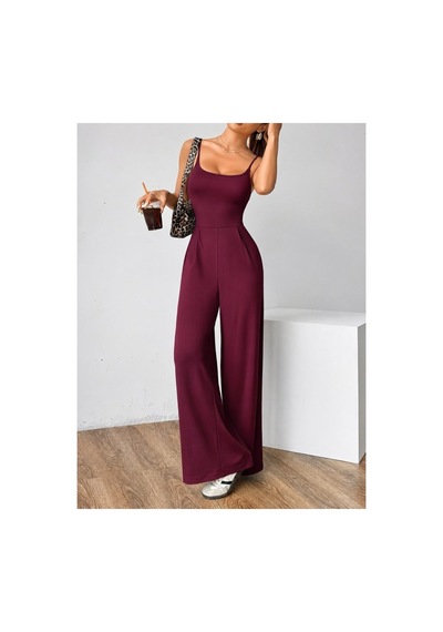 Butik İstanbul Kadın Omuzdan Askılı Sırtı Açık Bol Kesim Janjan Krep Tulum Bordo Butik İstanbul Kadın Omuzdan Askılı Sırtı Açık Bol Kesim Janjan Krep Tulum Bordo