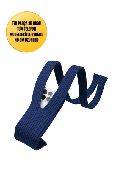 3d Örgü Phone Pocket Tüm Telefonlarla Uyumlu Telefon Askı Kılıfı 40 Cm Kılıf