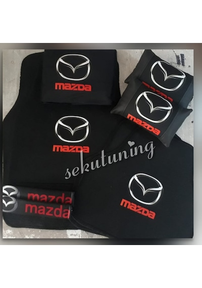Mazda Siyah,Halı Paspas,Kılıf,Deri Yastık,Kemer Pedi Set