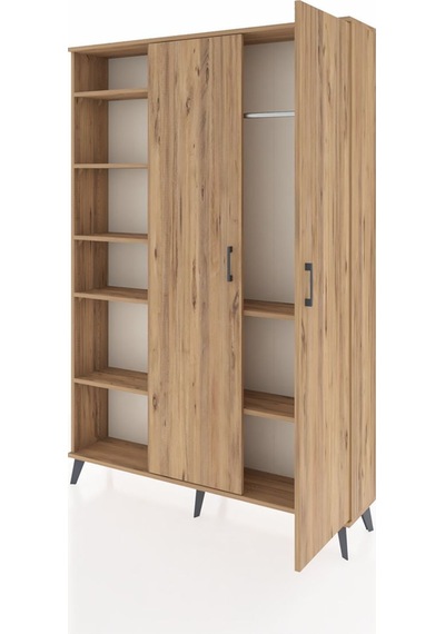 Arges Dolap 7 Raflı 2 Kapaklı Tek Askılı 132x30x195 Çam-çam/çam Çam Arges Dolap 7 Raflı 2 Kapaklı Tek Askılı 132x30x195 Çam-çam/çam Çam