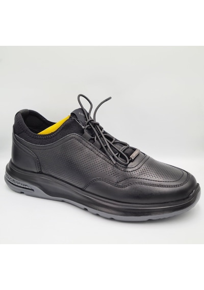 Greyder 18231 Siyah Hakiki Deri Erkek Günlük Deri Sneaker Siyah