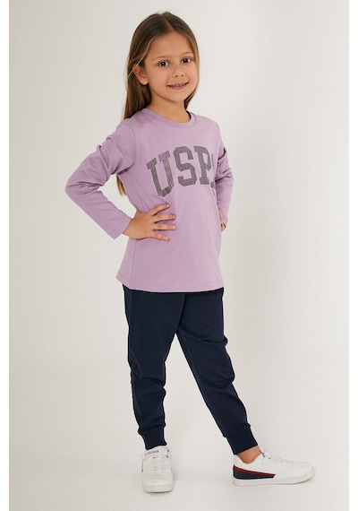U.S. Polo Assn. U.s. Polo Assn Scaly Lila Kız Çocuk Uzun Kol Pijama Takım Lila