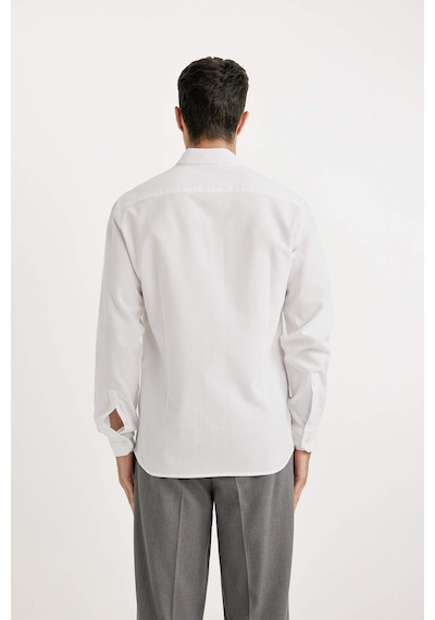 Defacto Beyaz Modern Fit Polo Yaka Petek Dokulu Basic Düz Uzun Kollu Gömlek B7383AX24SPWT34 Beyaz Defacto Beyaz Modern Fit Polo Yaka Petek Dokulu Basic Düz Uzun Kollu Gömlek B7383AX24SPWT34 Beyaz